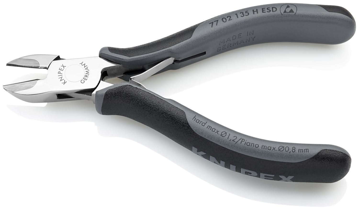 Knipex 77 02 135 H ESD Electronics Diagonal Cutters-Carbide Metal Cutting Edges-ESD Handles