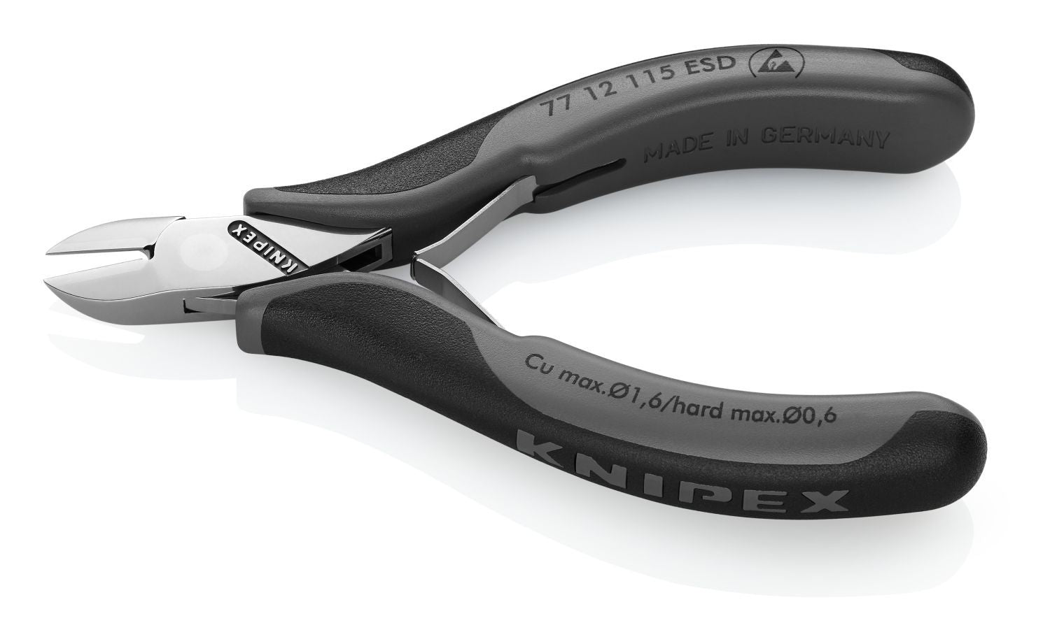 Knipex 77 12 115 ESD Electronics Diagonal Cutters-ESD Handles
