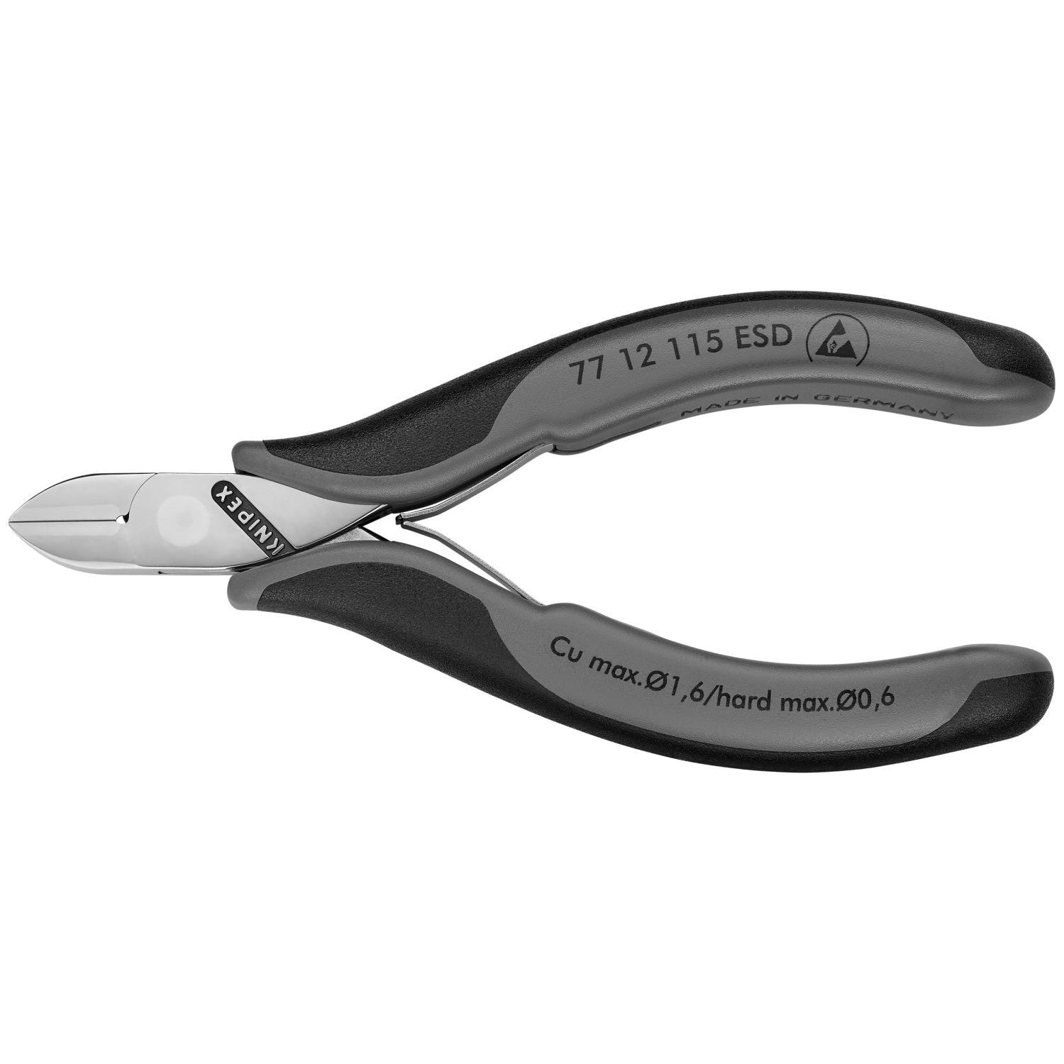 Knipex 77 12 115 ESD Electronics Diagonal Cutters-ESD Handles