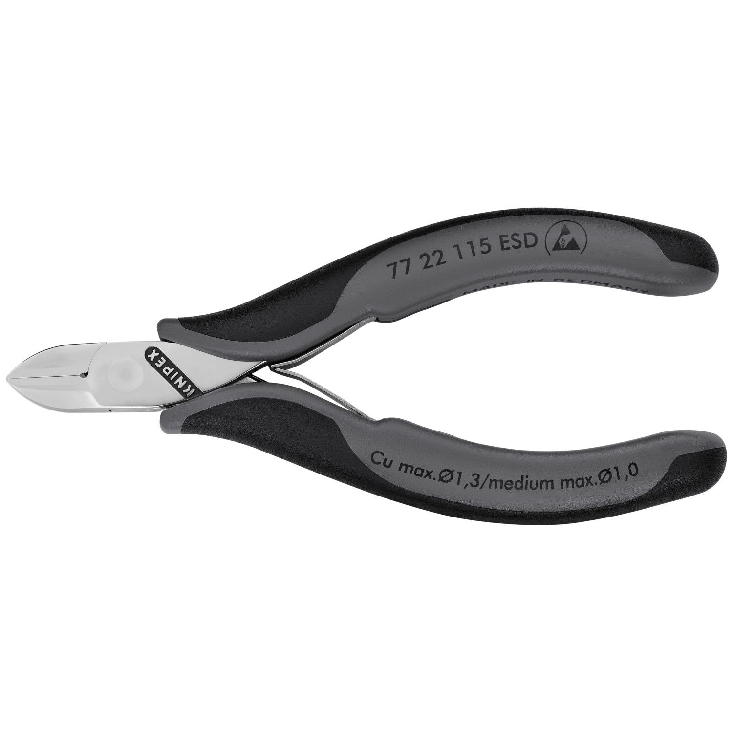 Knipex 77 22 115 ESD Electronics Diagonal Cutters-ESD Handles
