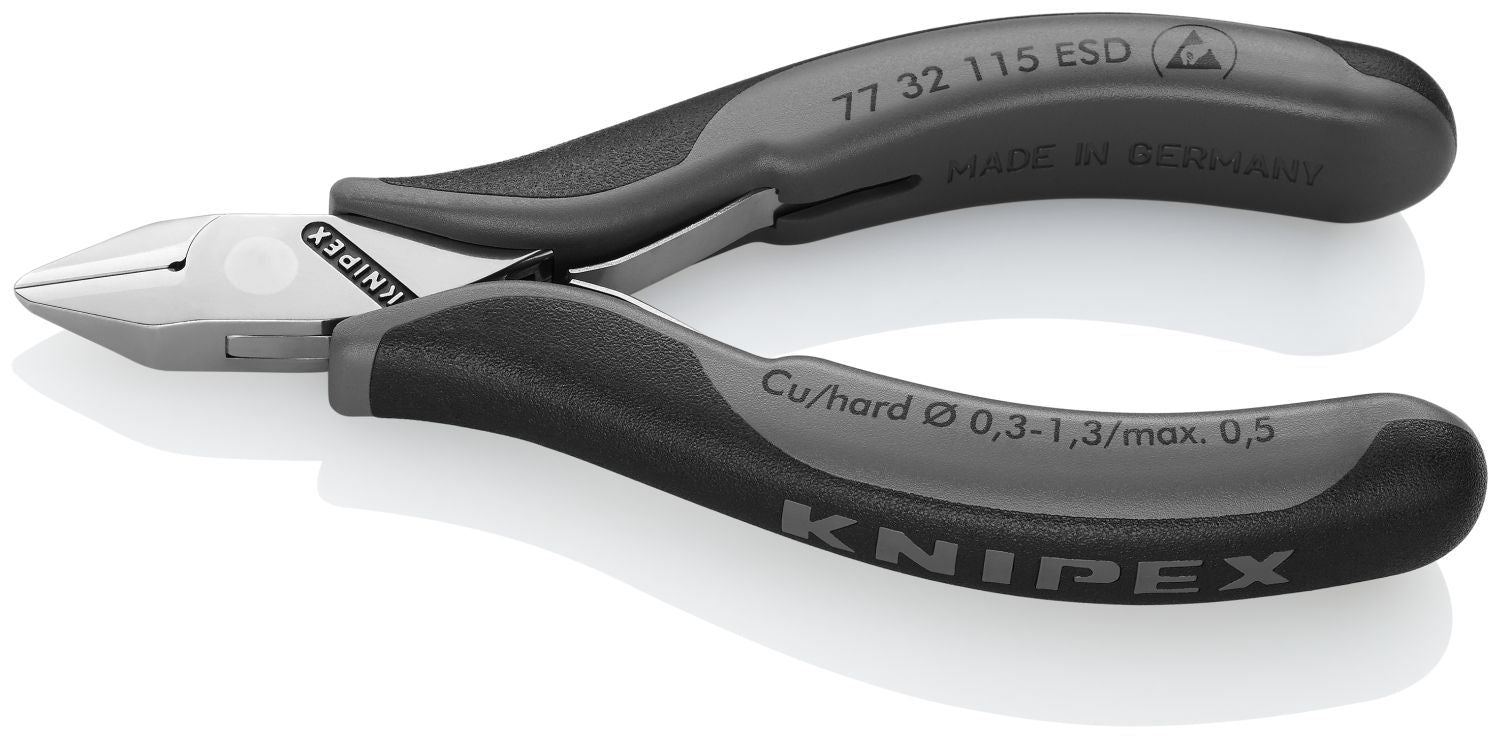 Knipex 77 32 115 ESD Electronics Diagonal Cutters-ESD Handles