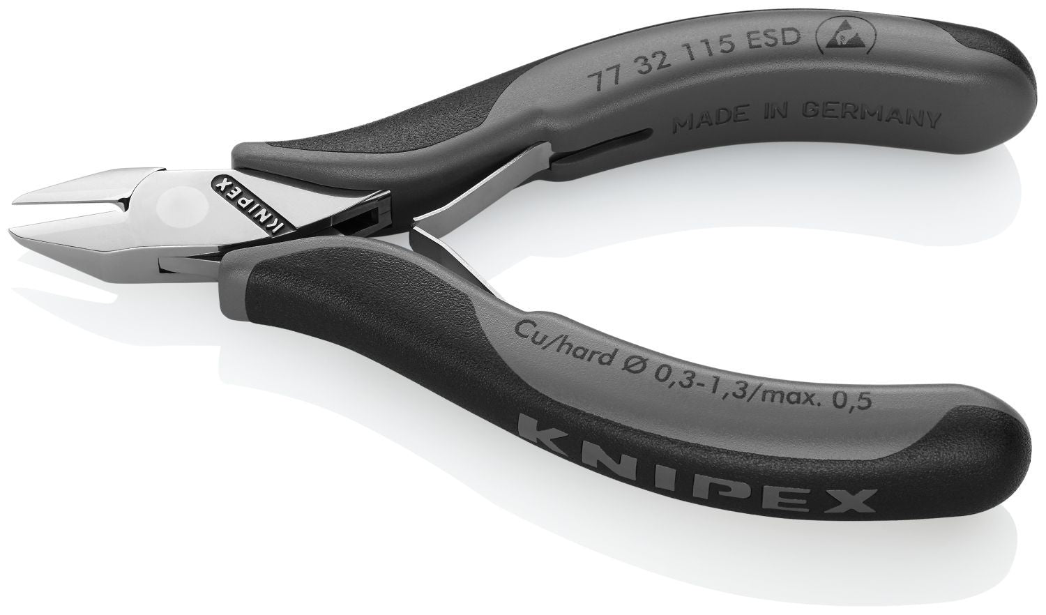 Knipex 77 32 115 ESD Electronics Diagonal Cutters-ESD Handles