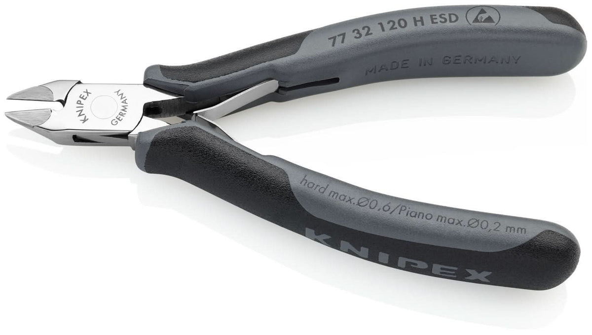 Knipex 77 32 120 H ESD Electronics Diagonal Cutters-Carbide Metal Cutting Edges-ESD Handles