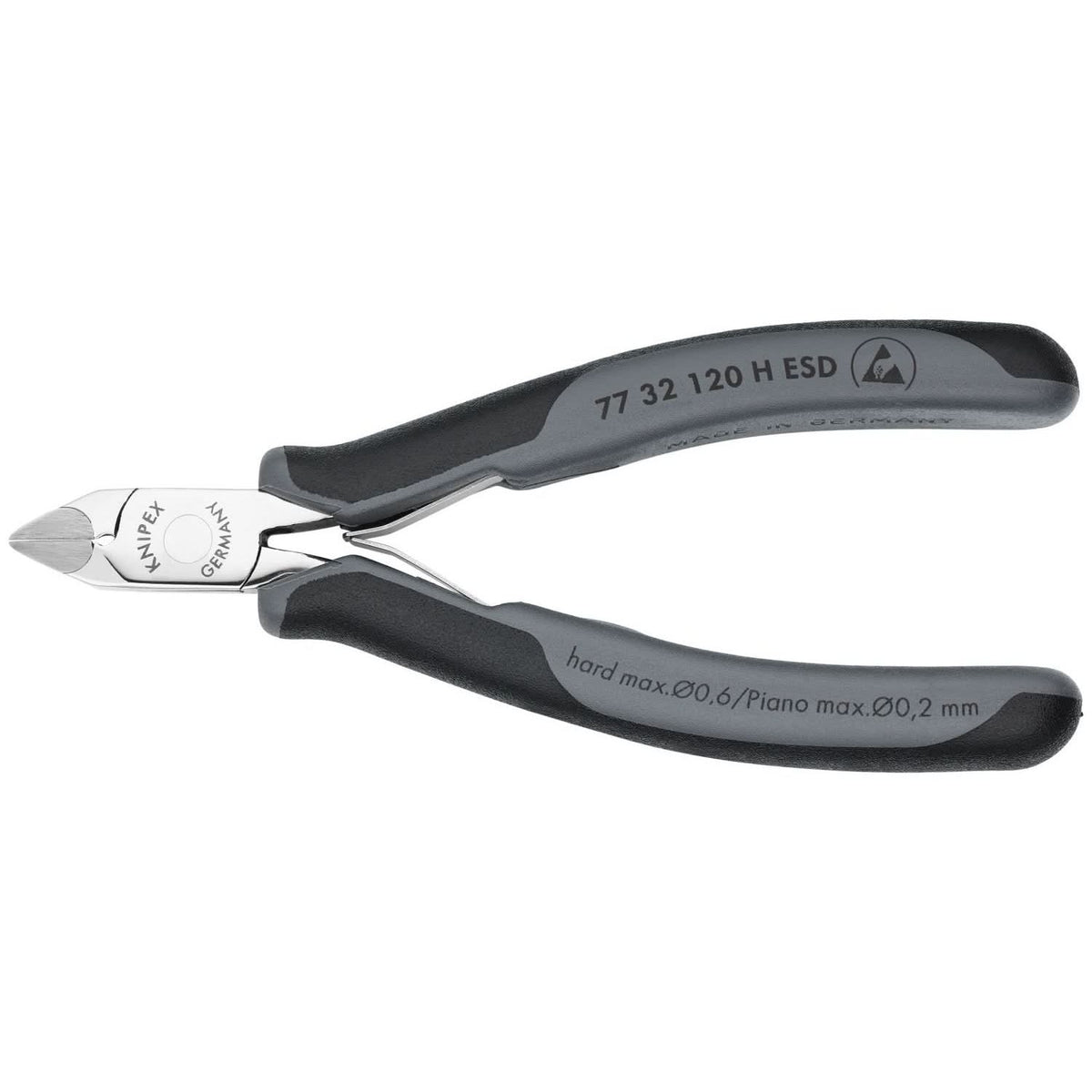 Knipex 77 32 120 H ESD Electronics Diagonal Cutters-Carbide Metal Cutting Edges-ESD Handles
