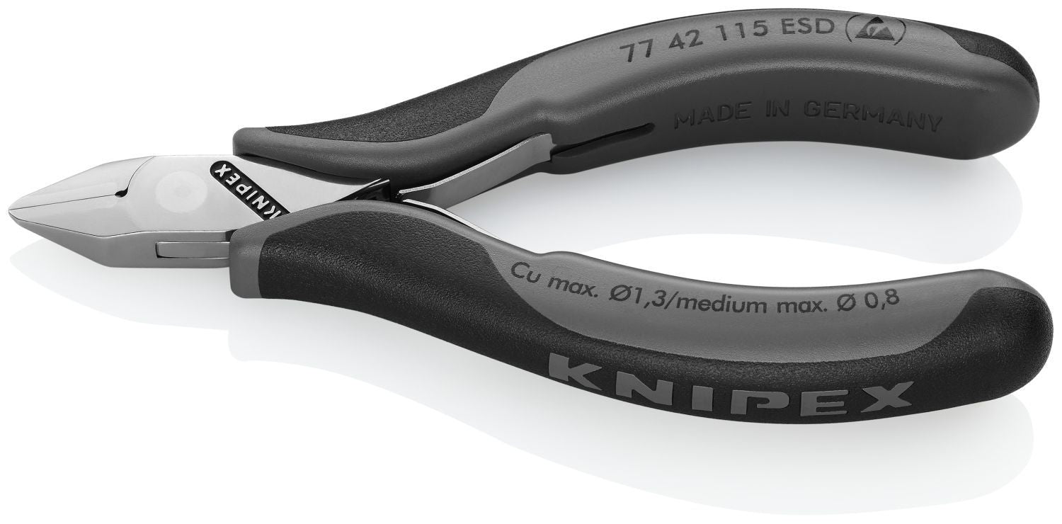 Knipex 77 42 115 ESD Electronics Diagonal Cutters-ESD Handles