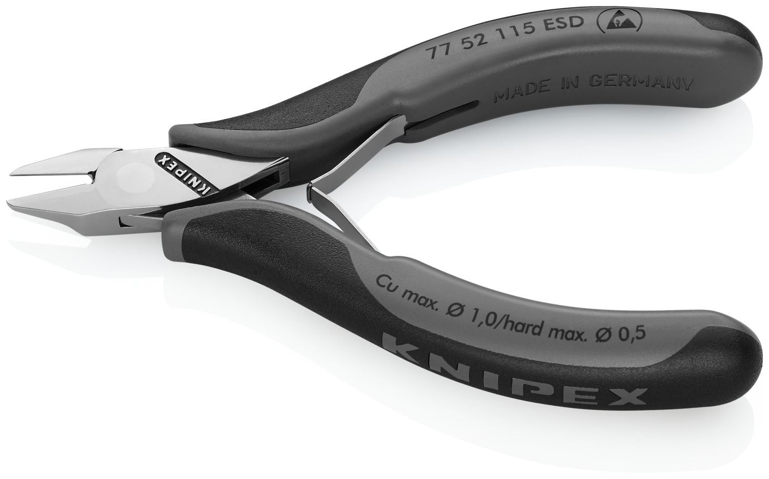 Knipex 77 52 115 ESD Electronics Diagonal Cutters-ESD Handles