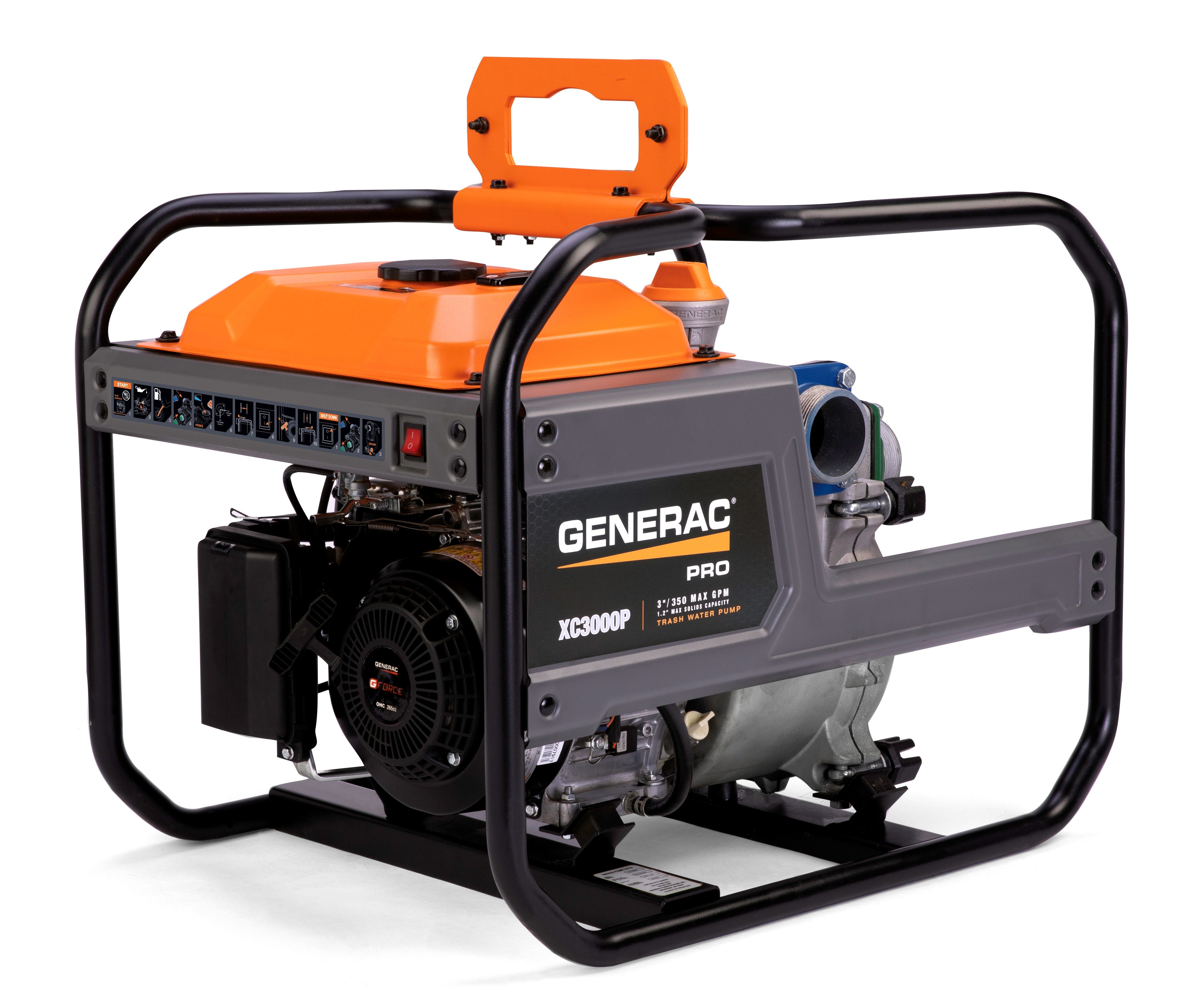 Generac Pro 7725 XC3000P 265cc 350 GPM 3-in. Trash Water Pump