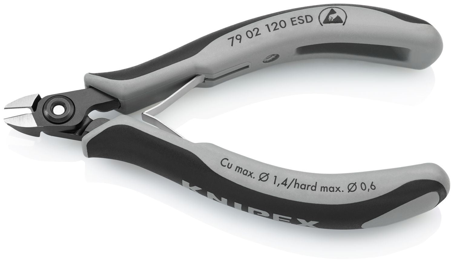 Knipex 79 02 120 ESD Electronics Diagonal Cutters-ESD Handles
