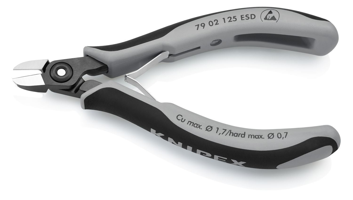 Knipex 79 02 125 ESD Electronics Diagonal Cutters-ESD Handles