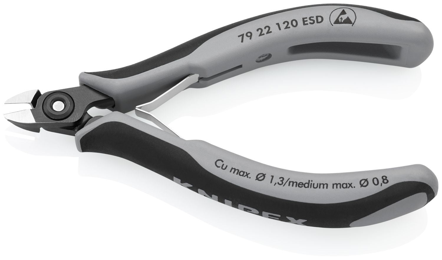 Knipex 79 22 120 ESD Electronics Diagonal Cutters-ESD Handles