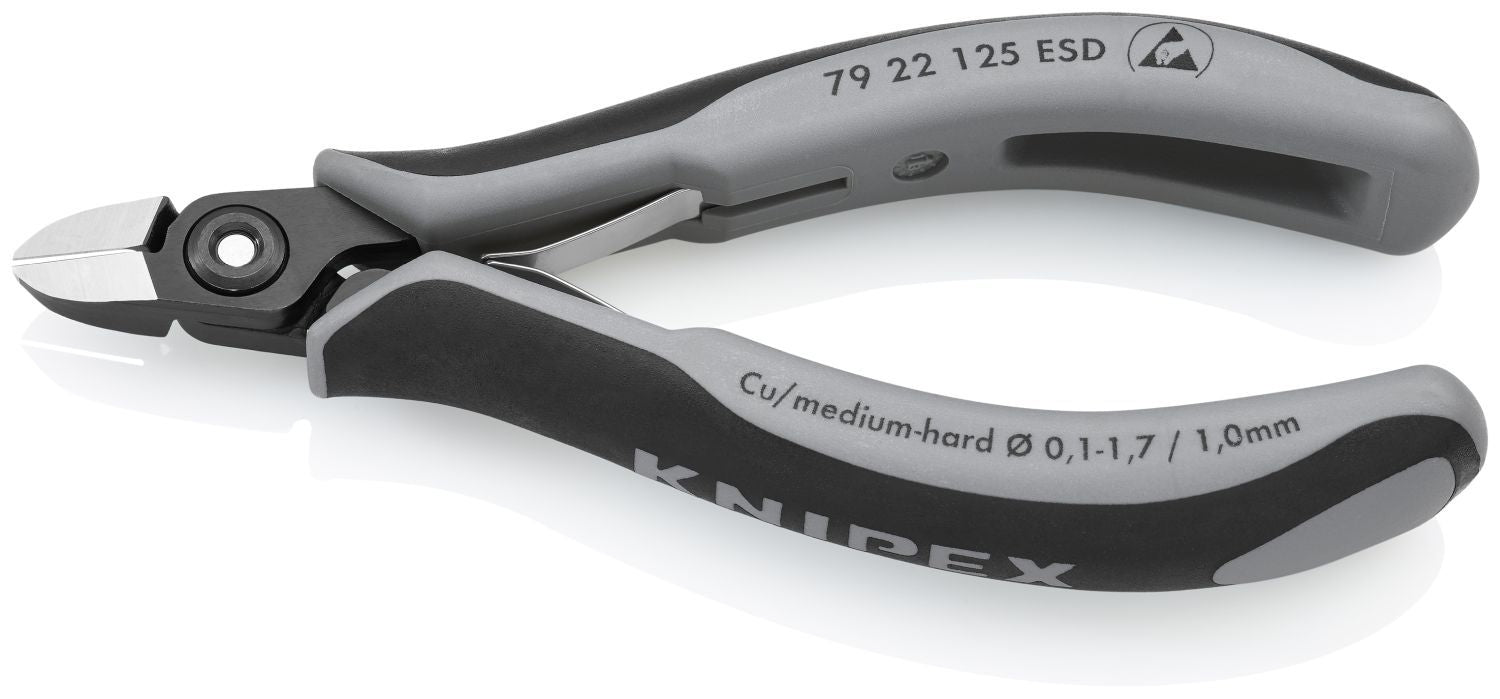 Knipex 79 22 125 ESD Electronics Diagonal Cutters-ESD Handles