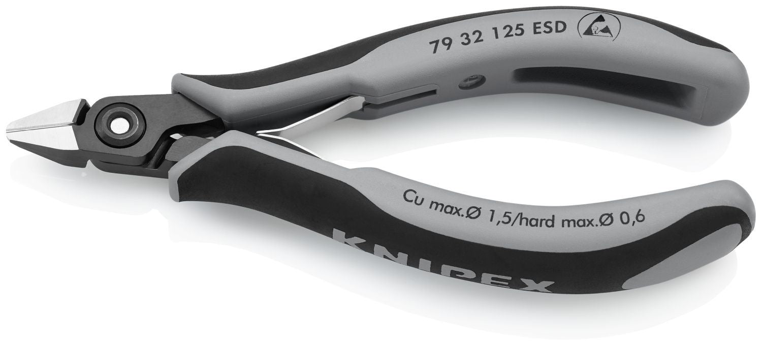 Knipex 79 32 125 ESD Electronics Diagonal Cutters-ESD Handles
