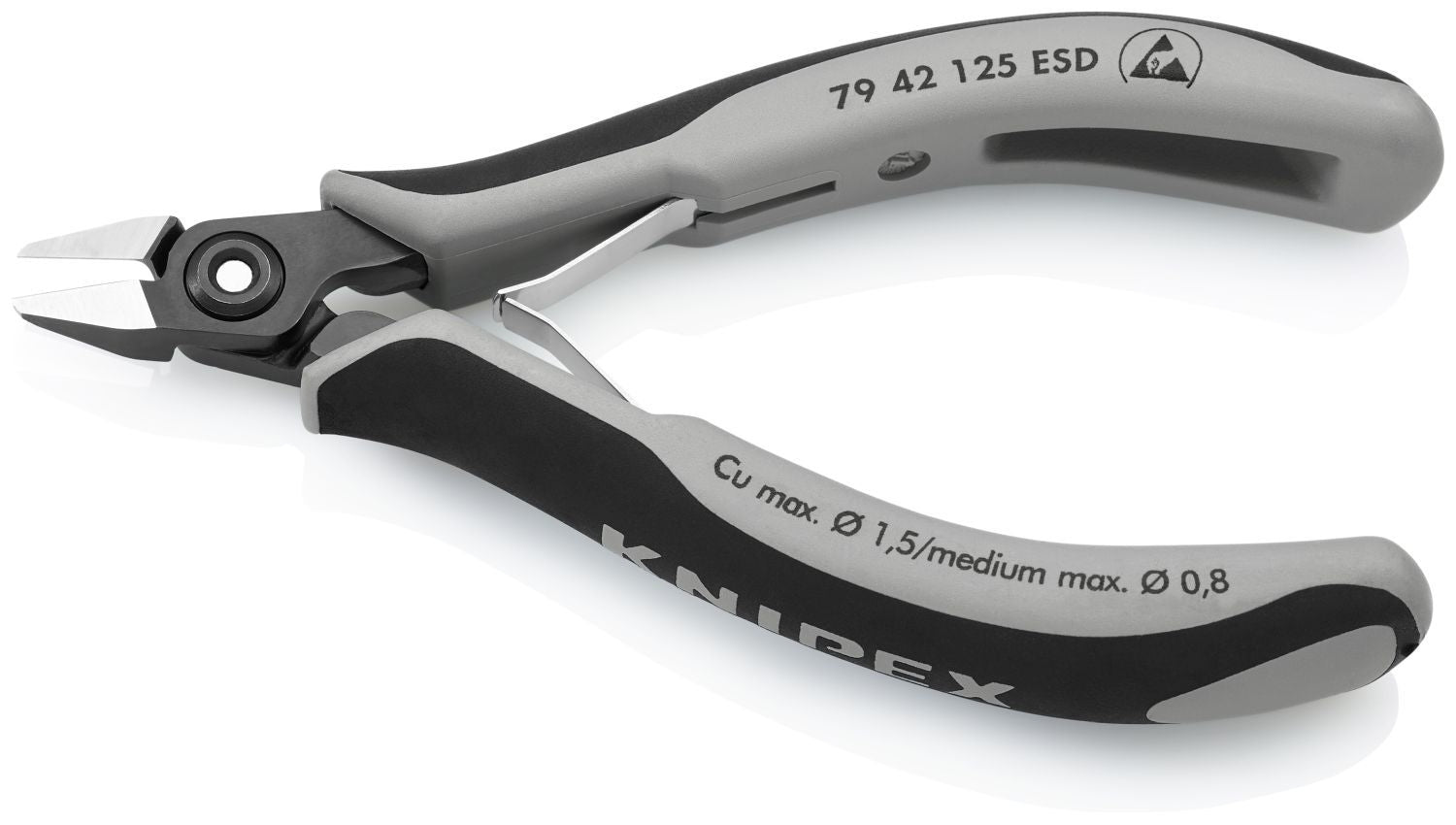 Knipex 79 42 125 ESD Electronics Diagonal Cutters-ESD Handles