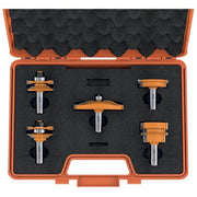 CMT Woodworking Cutting Tools 800.511.11 5-Piece Bevel & Radius Router Bit Complete Kitchen Set, 1/2" Shank