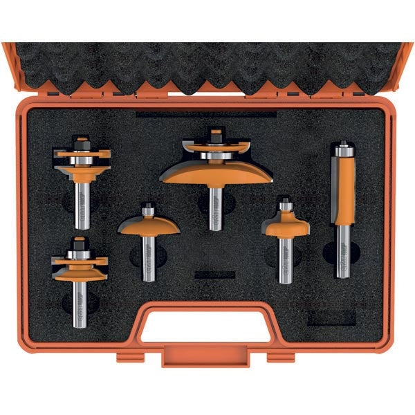 CMT Woodworking Cutting Tools 800.515.11 6-Piece Cove Cabinetmaking Router Bit Set, 1/2" Shank