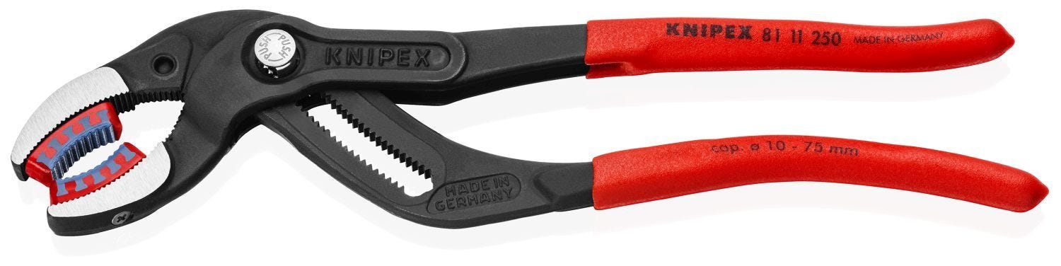 Knipex 81 11 250 Pipe Gripping Pliers with Replaceable Plastic Jaws