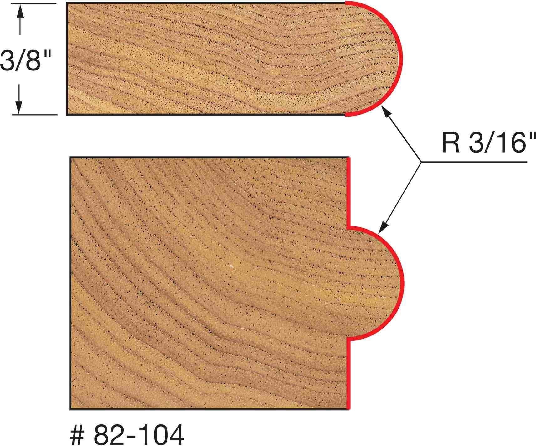 Freud 82-104 3/16-Inch Radius Half Round Router Bit