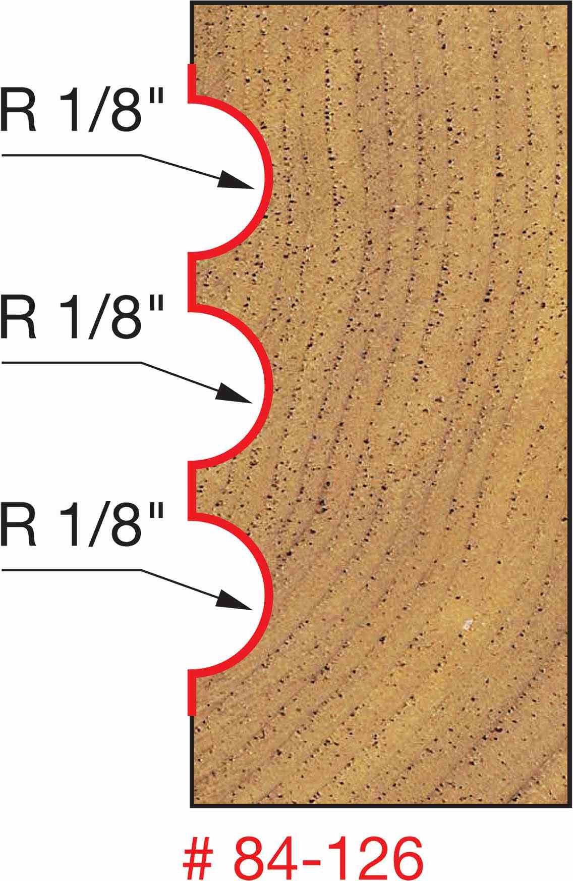 Freud 84-126 1/8-Inch Radius Triple Beading & Fluting Router Bit