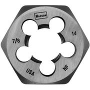 Irwin 8463 HANSON Hexagon Fractional Die 7/8-in. - 14 NF 1-13/16-in. dia.
