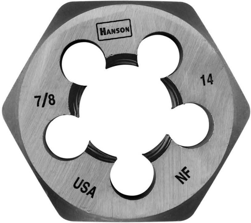 Irwin 8463 HANSON Hexagon Fractional Die 7/8-in. - 14 NF 1-13/16-in. dia.