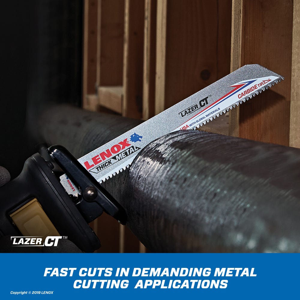 Lenox 2014225 Lazer CT 9" x 1" x .052" Carbide Tipped Recip Saw Blade, 5-Pack