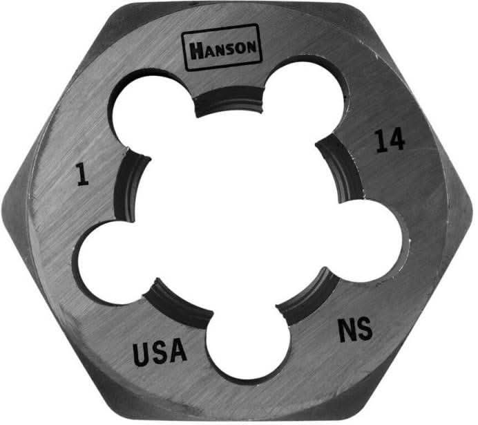 Irwin 8467 HANSON Hexagon Fractional Die 1-in. - 14 NS 1-13/16-in. dia.