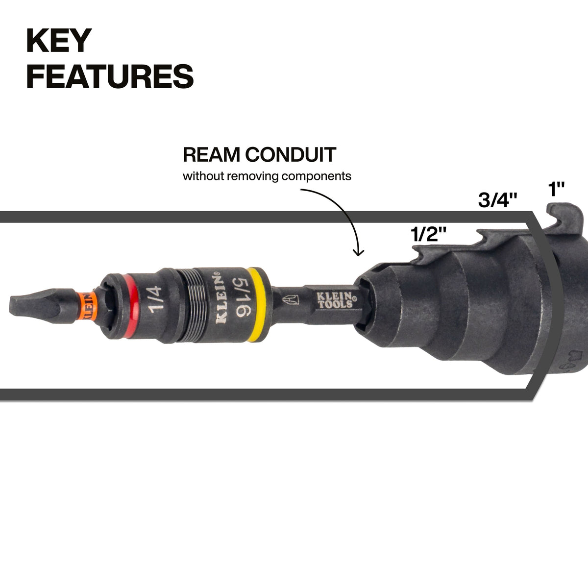 Klein 85091HD 3-in-1 flip socket magnetic bit holder