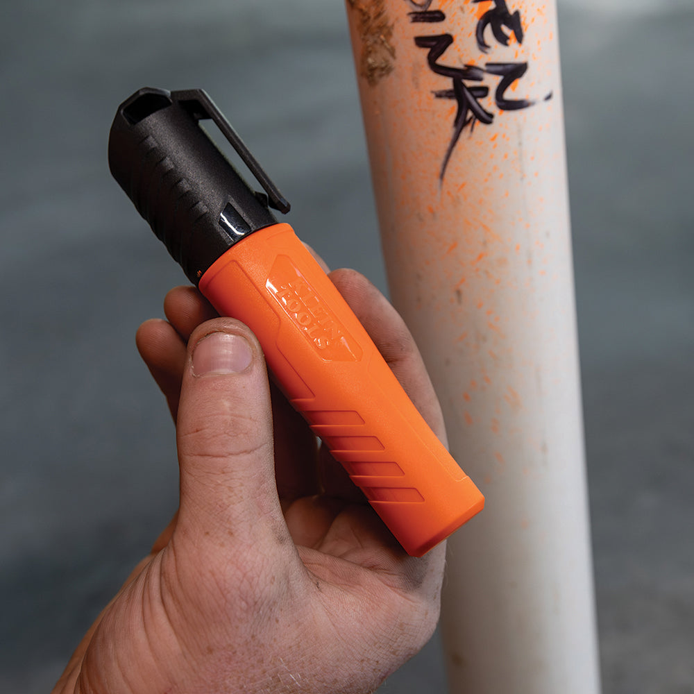 Klein Skribes XL chisel-tip marker used on concrete