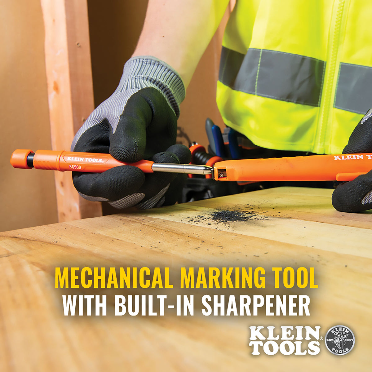 Klein Tools Skribes mechanical marking tool with built-in sharpener and needle-nose tip