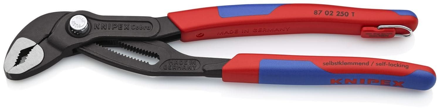 Knipex 87 02 250 T BKA Cobra Water Pump Pliers-Tethered Attachment
