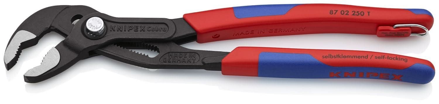 Knipex 87 02 250 T BKA Cobra Water Pump Pliers-Tethered Attachment