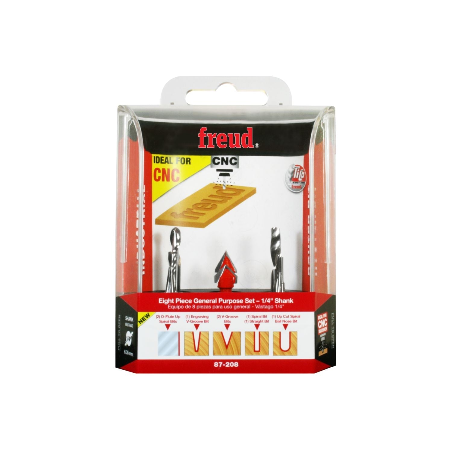 Freud 87-208 8 Piece CNC Router Bit General Purpose Set
