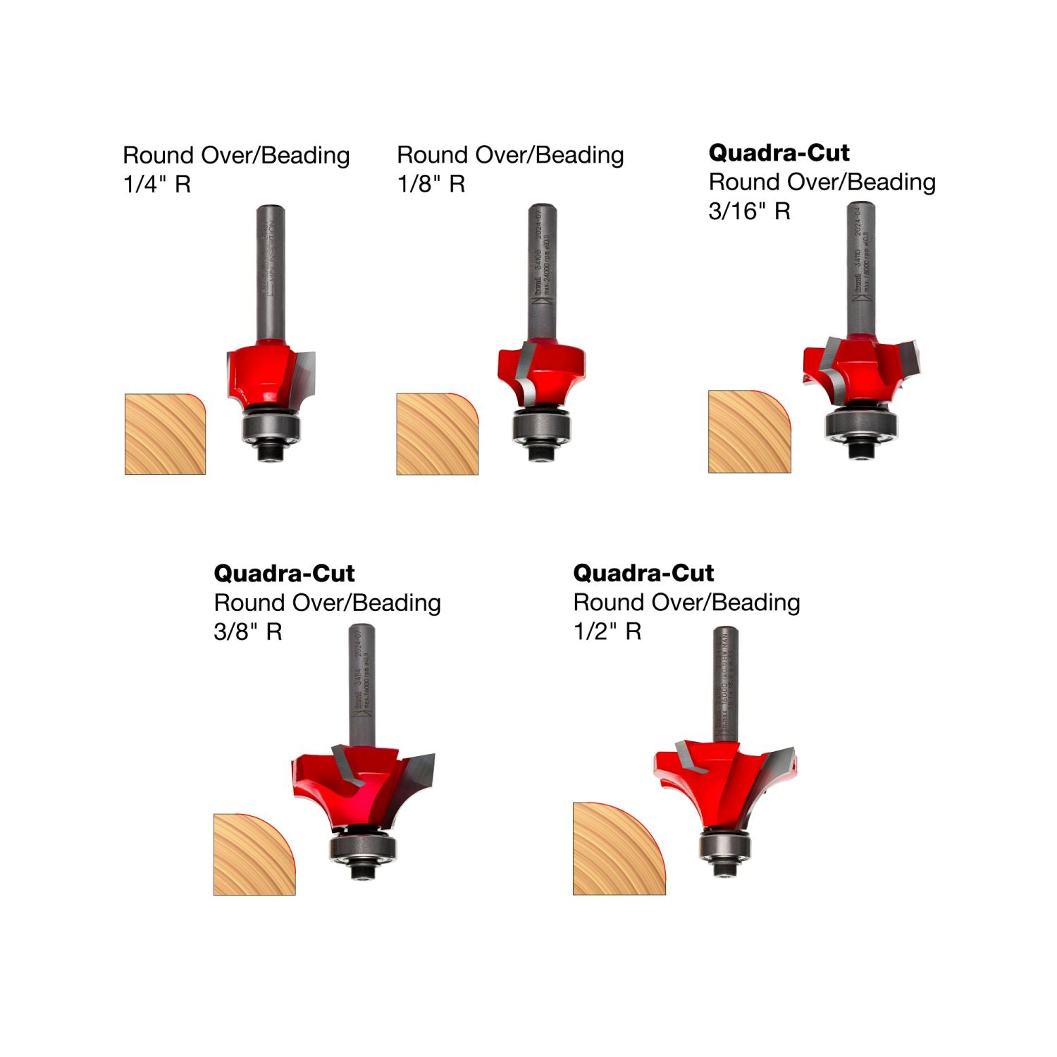 Freud 89-102 5 Piece Round Over/Beading Router Bit Set (1/4-Inch Shank ...