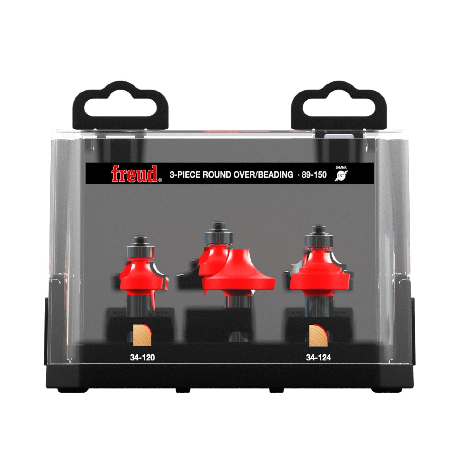 Freud 89-150 3 Piece Round Over/Beading Router Bit Sets (1/2-Inch Shank)