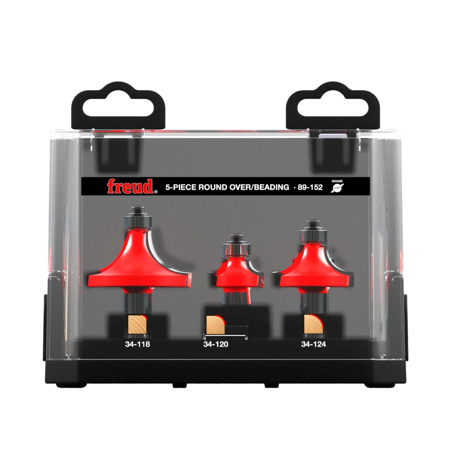 Freud 89-152 5 Piece Round Over/Beading Router Bit Set (1/2-Inch Shank)