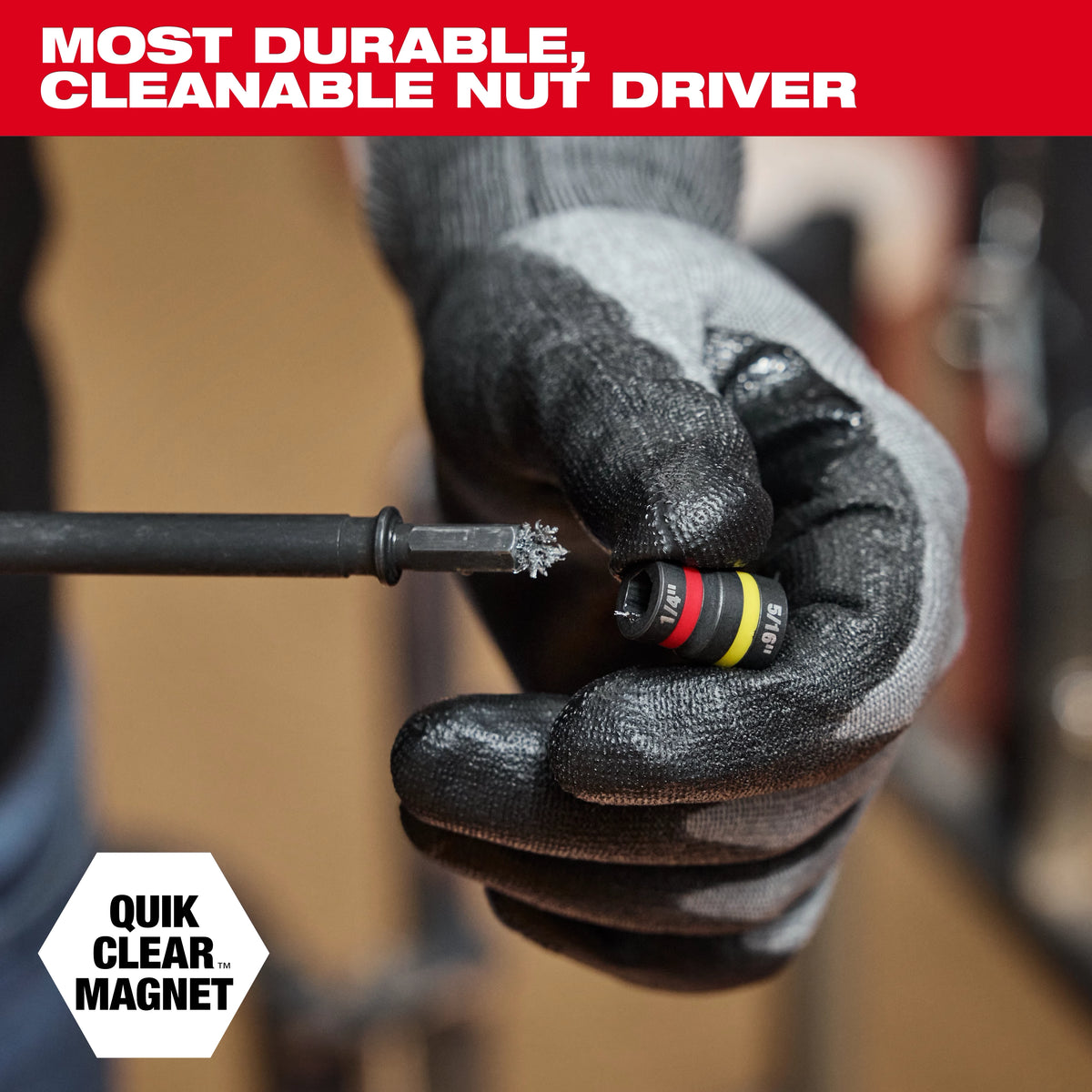 Milwaukee 49-66-4745 SHOCKWAVE Impact Duty 1/4-in. and 5/16-in. x 6-in. QUIK-CLEAR 2-in-1 Magnetic Nut Driver
