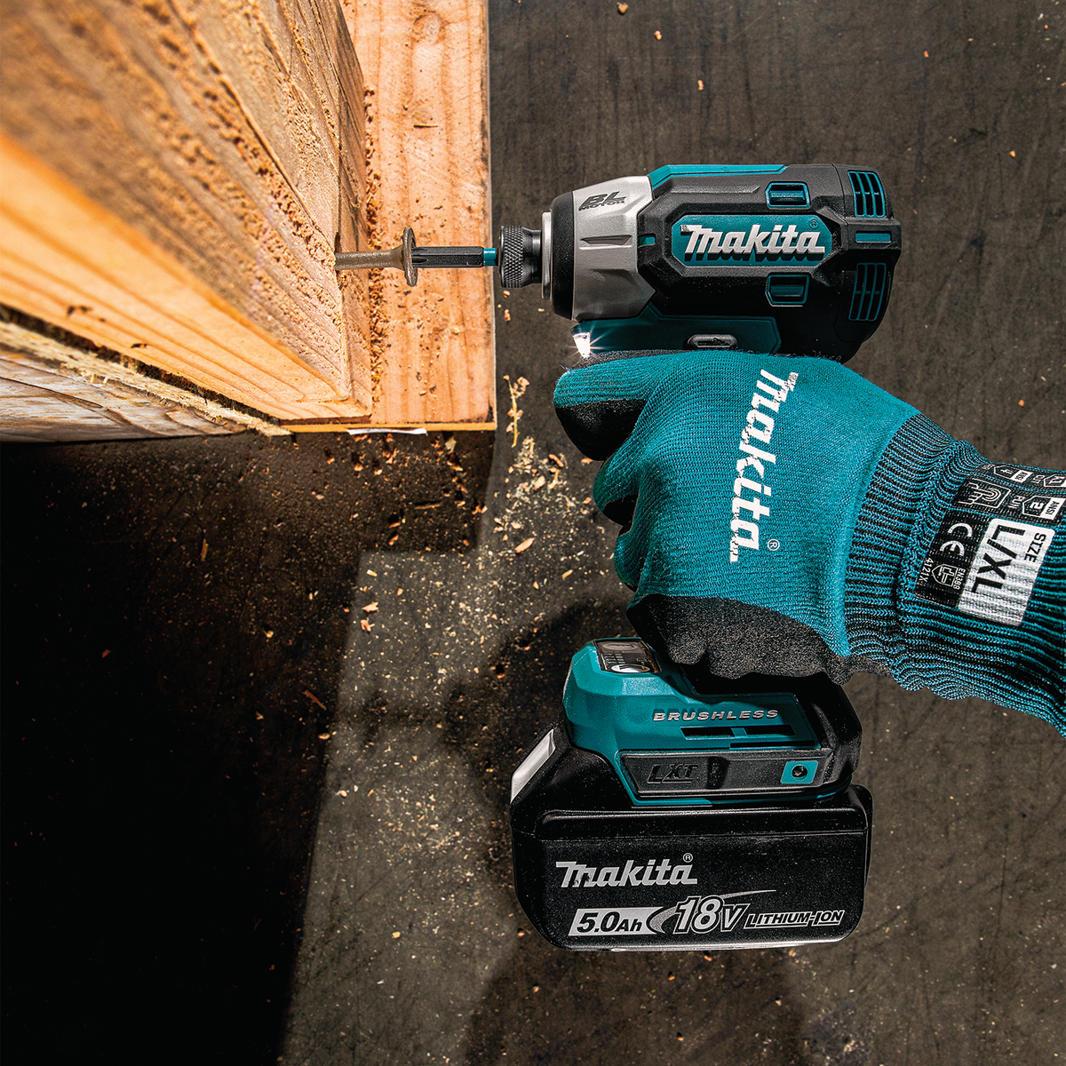 Makita 18V LXT Brushless Quick-Shift Mode 4-Speed Impact Driver (XDT21T) - in use on the job 3
