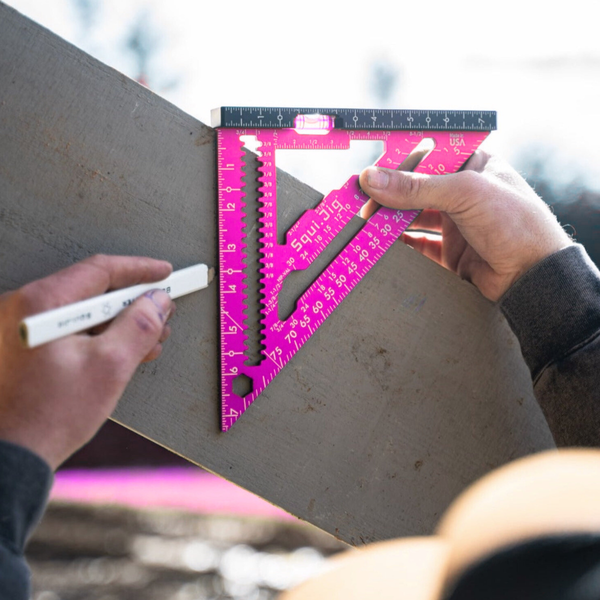 SquiJig Fusion Pro 7.5-in. Rafter Square w/ Level Heel, Pink, image 6