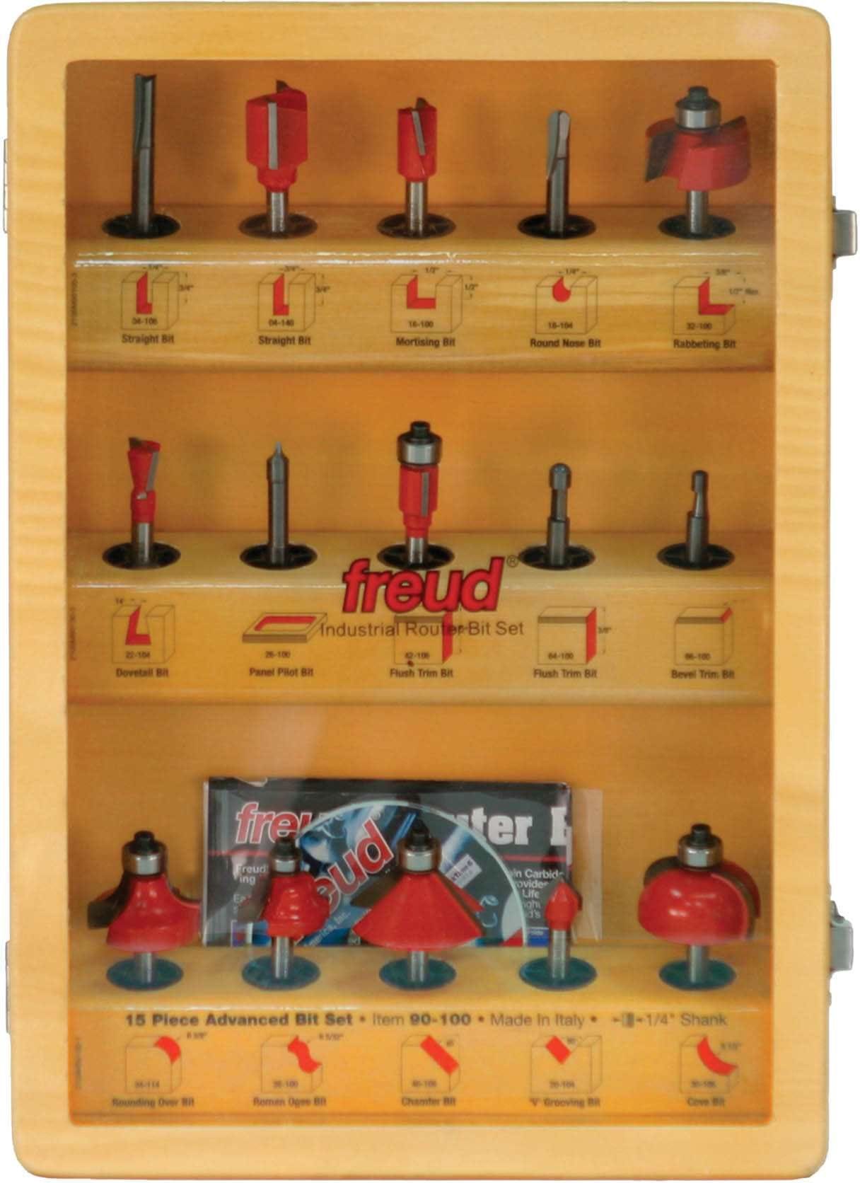 Freud 90-100 15 Piece Advanced Router Bit Set