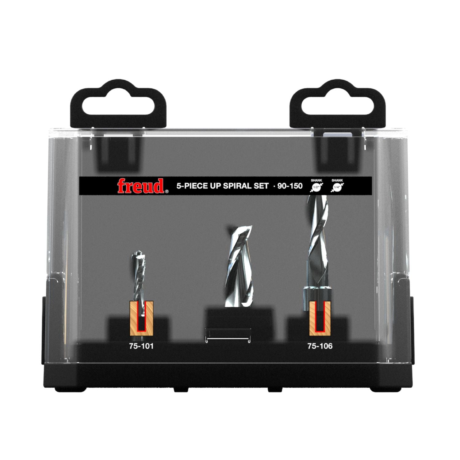 Freud 90-150 5 Piece Up Spiral Router Bit Set