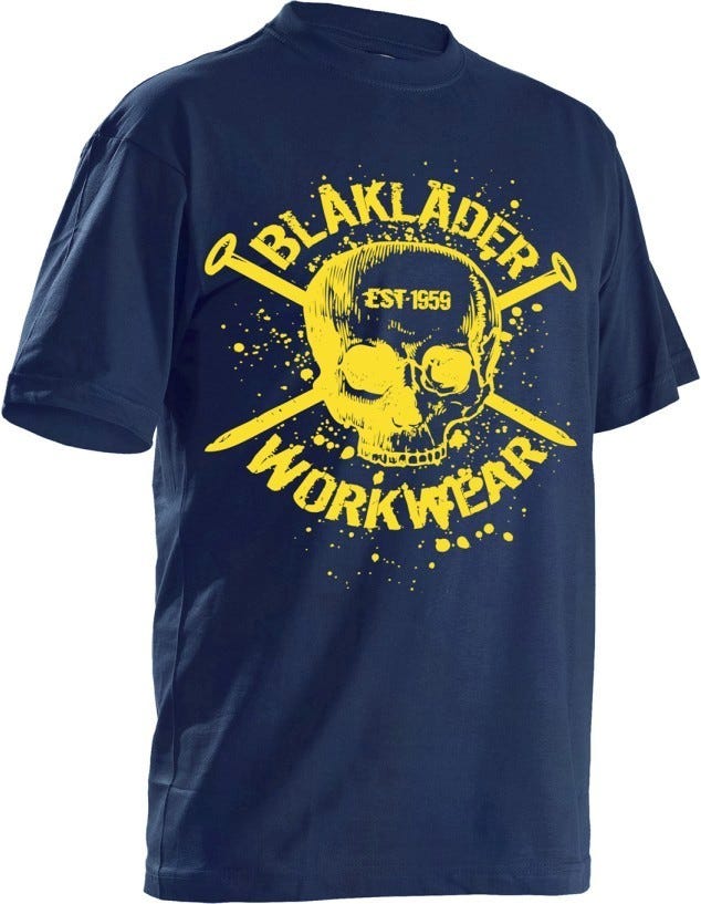 Blaklader 90241042 Navy Skulll T-Shirt, Navy Blue