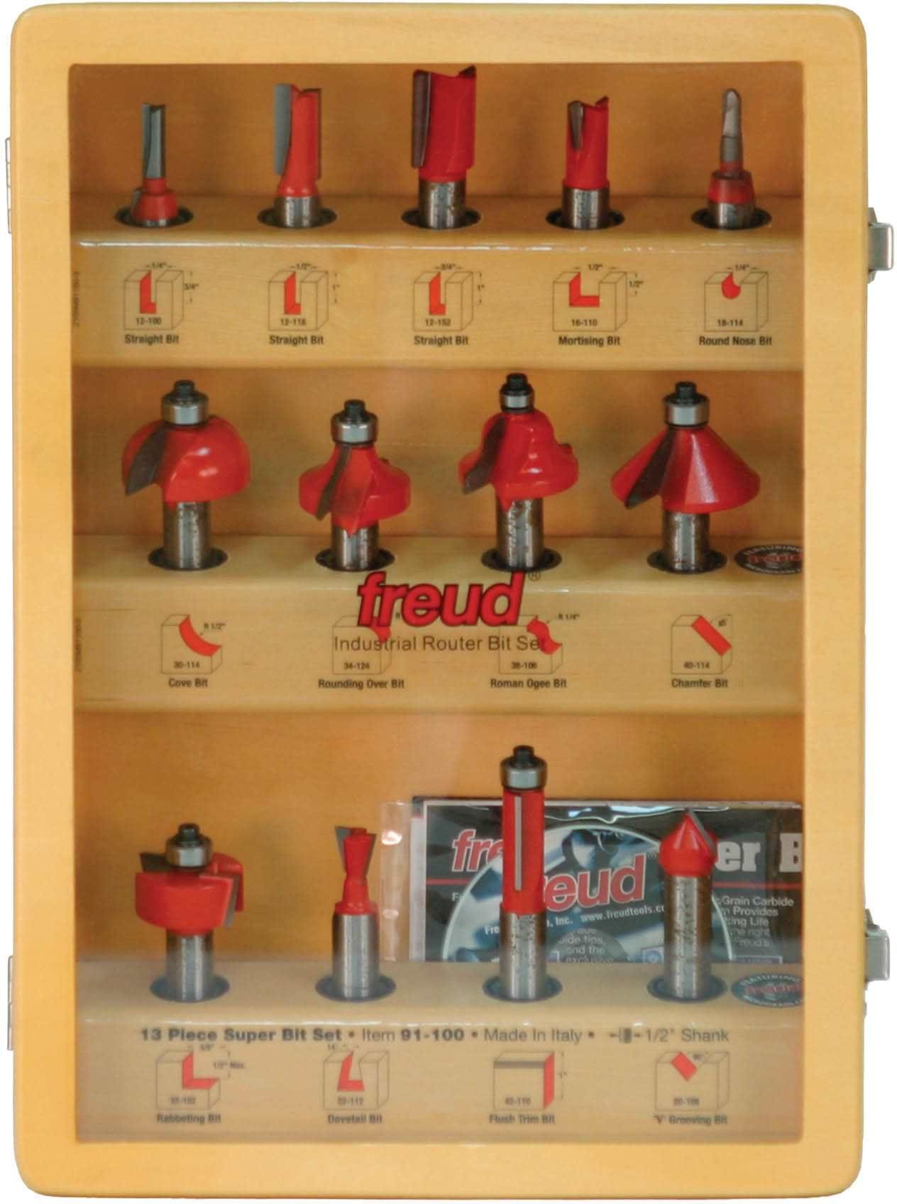 Freud 91-100 13 Piece Super Router Bit Set