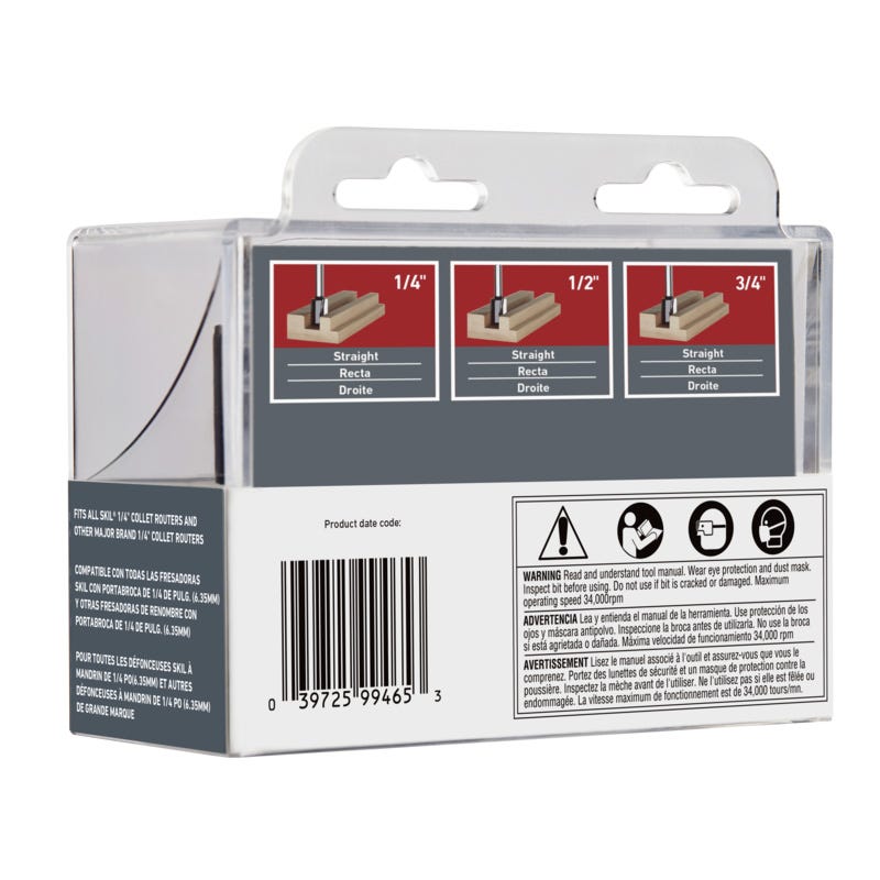 SKIL Carbide Straight Bit Set, 3-Piece