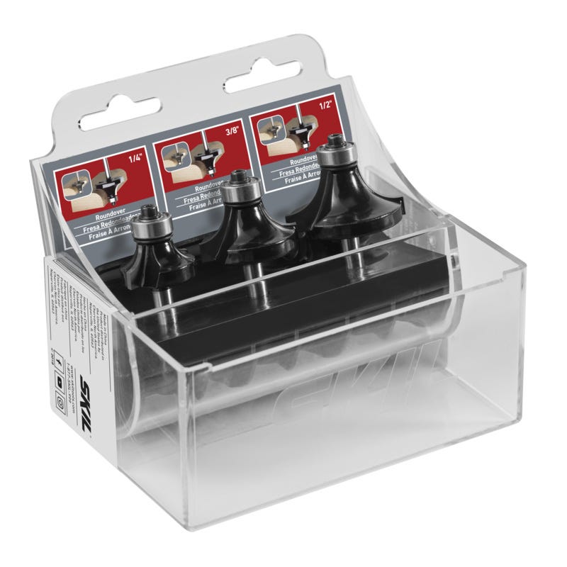 SKIL 3-Piece Carbide-Tipped Roundover Bit Set