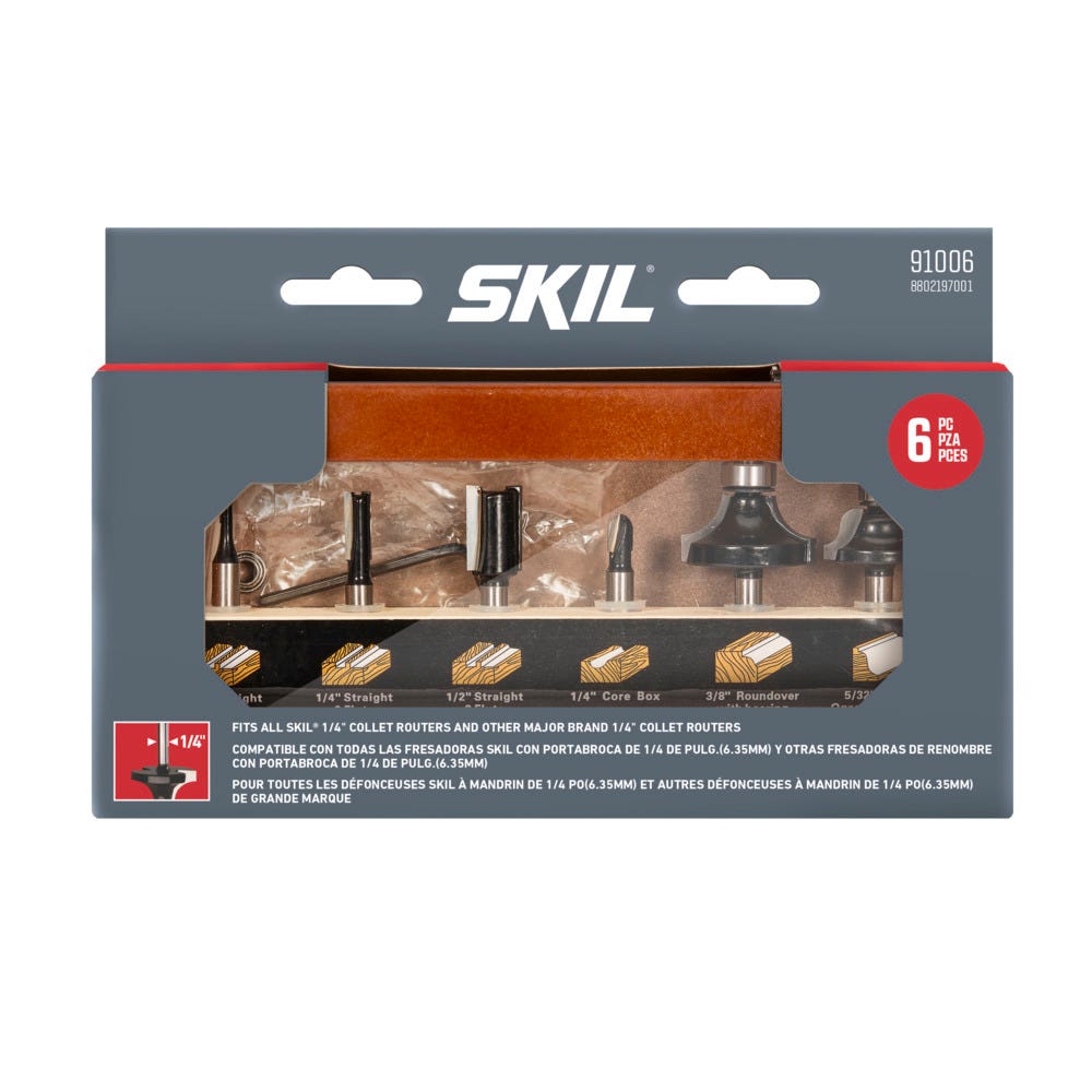 SKIL 91006 6pc Router Bit Set w/ Instructions