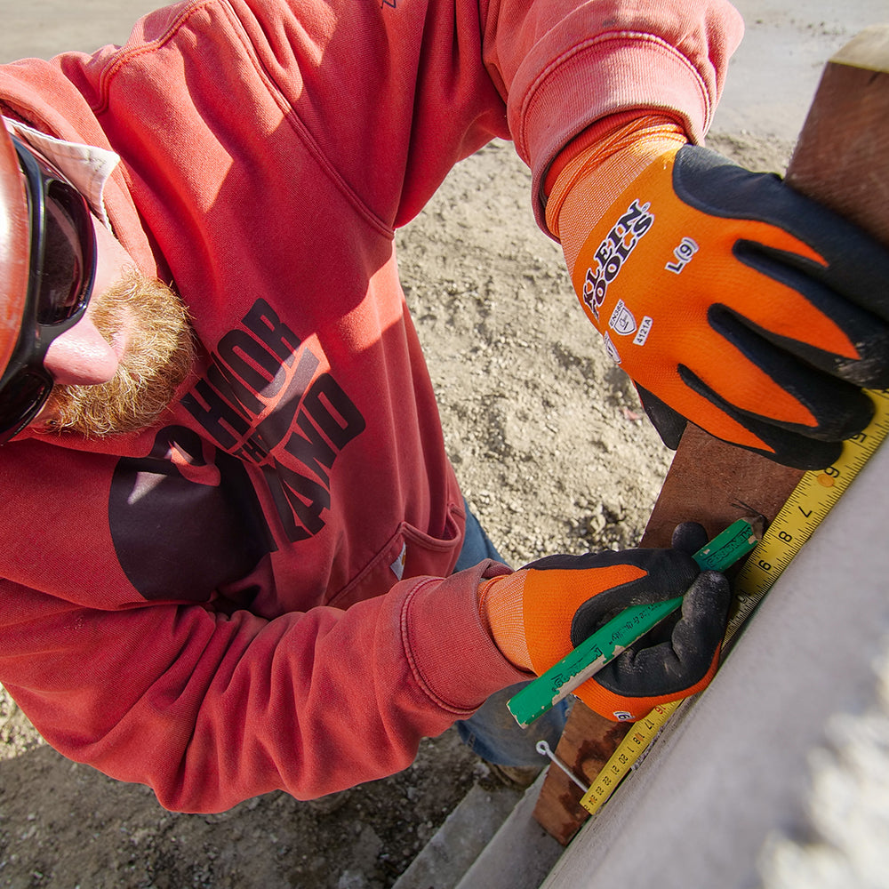 Klein brick scale folding ruler laying out brick courses