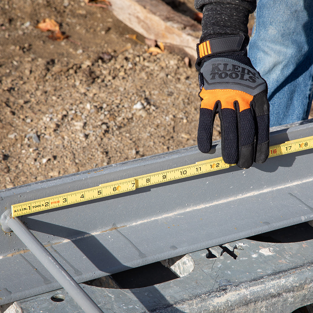 Klein brick scale folding ruler in use
