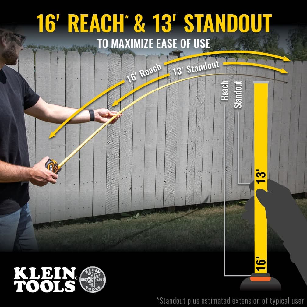 Klein Tools 9125AL Single-Hook Auto-Lock Tape Measure, 25 ft.