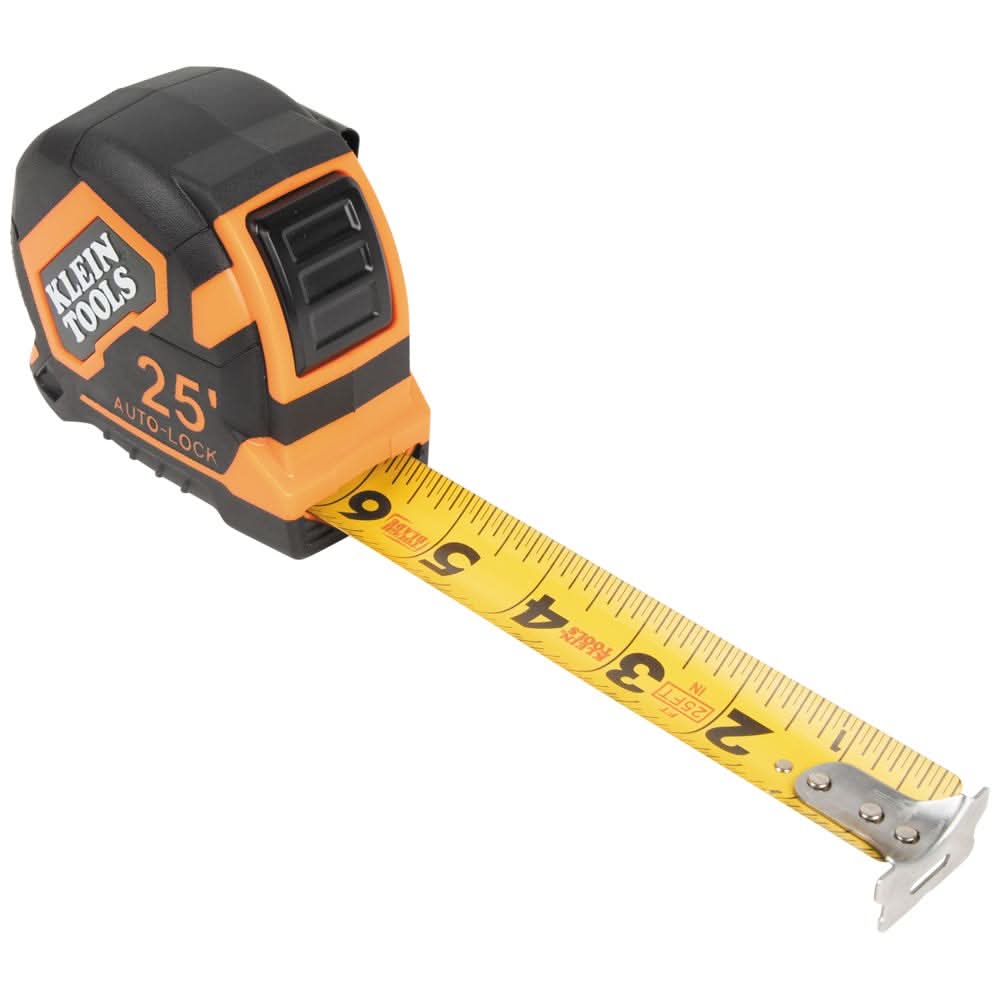 Klein Tools 9125AL Single-Hook Auto-Lock Tape Measure, 25 ft.