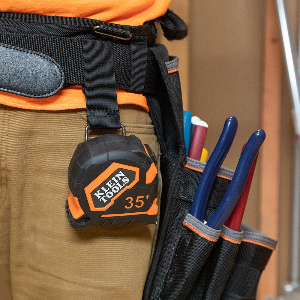 Klein 35-ft. tape measure in use